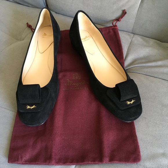 NWOT Black Suede Bruno Magli Dress Flats - Picture 1 of 6